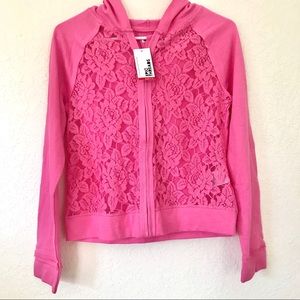 Epic Threads Pink Lace Zip-up Hoodie
